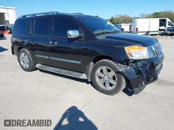 2011 Nissan Armada SV with VIN 5N1BA0ND7BN606270, listed as a IAAI auction lot 41599862 with 110,399 mi miles and . Bid and sale history available at DreamBid. Image 1.