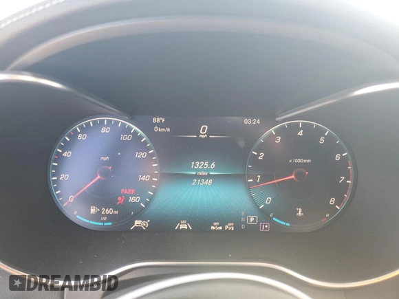 2022 Mercedes-Benz C 300 with VIN W1KWK8EB0NG111374, listed as a Copart auction lot 74877914 with 21,348 mi miles and Salvage Title. Bid and sale history available at DreamBid. Image 9.