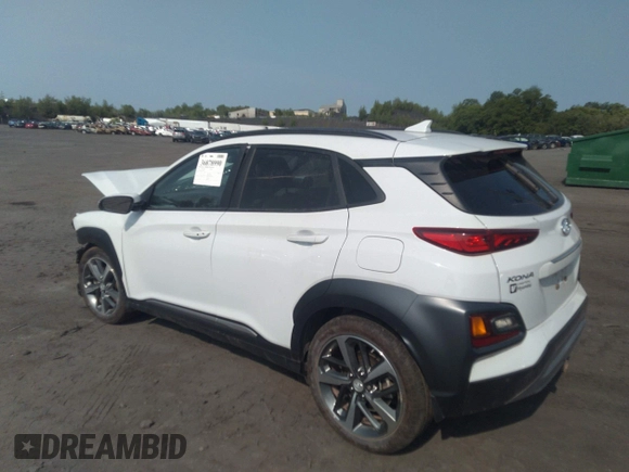 2021 Hyundai Kona Ultimate with VIN KM8K5CA57MU610302, listed as a IAAI auction lot 36878990 with 5,985 mi miles. Bid and sale history available at carsss.com. Image 3.