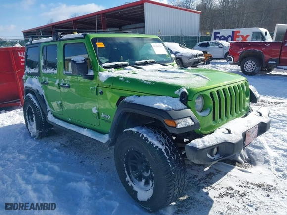 2019 Jeep Wrangler Unlimited Sport with VIN 1C4HJXDG6KW578717, listed as a IAAI auction lot 41309268 with 56,653 mi miles. Bid and sale history available at carsss.com. Image 1.