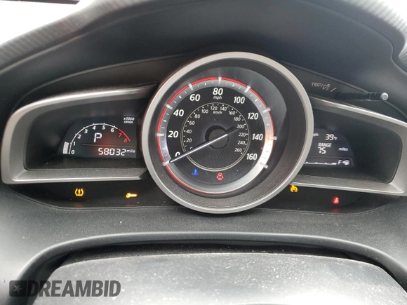 2016 Mazda 3 i Touring with VIN 3MZBM1V75GM280107, listed as a Copart auction lot 53711545 with 58,032 mi miles and Salvage Title. Bid and sale history available at DreamBid. Image 9.