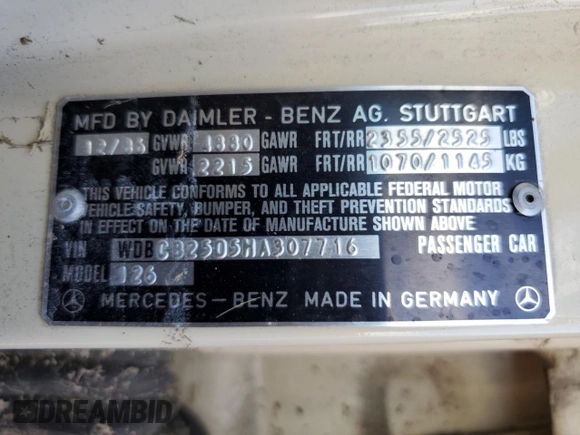 1987 Mercedes-Benz 300 SDL z VIN WDBCB25D5HA307716, wystawiony jako Copart lot #78031434 z przebiegiem 171 059 mil mil oraz Szkoda całkowita • Salvage title. Historia ofert i sprzedaży dostępna na DreamBid. Obrazek 13.