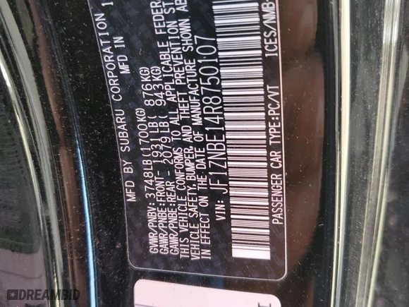 2024 Toyota GR86 Premium with VIN JF1ZNBE14R8750107, listed as a Copart auction lot 51245515 with 8,217 mi miles and Salvage Title. Bid and sale history available at carsss.com. Image 13.