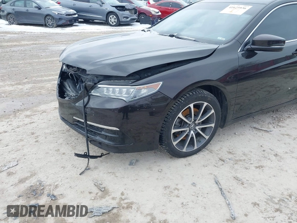 2015 Acura TLX V6 with VIN 19UUB2F33FA025391, listed as a IAAI auction lot 41625936 with 115,635 mi miles. Bid and sale history available at carsss.com. Image 2.