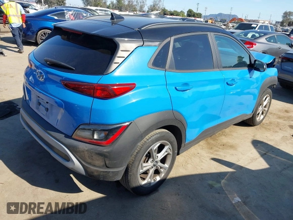 2022 Hyundai Kona SEL with VIN KM8K62AB3NU891349, listed as a IAAI auction lot 41860744 with 22,991 mi miles and . Bid and sale history available at DreamBid. Image 4.