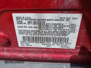 2015 Mitsubishi Outlander ES z VIN 4A4AR3AU0FE007080, wystawiony jako IAAI lot #42053568 z przebiegiem 127 756 mil mil oraz . Historia ofert i sprzedaży dostępna na DreamBid. Obrazek 9.