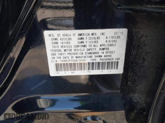 2016 Acura ILX with VIN 19UDE2F30GA016091, listed as a IAAI auction lot 42018283 with 139,524 mi miles. Bid and sale history available at carsss.com. Image 9.