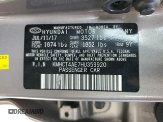 2017 Hyundai Accent SE with VIN KMHCT4AE7HU359920, listed as a Copart auction lot 45840633 with 62,847 mi miles. Bid and sale history available at carsss.com. Image 12.