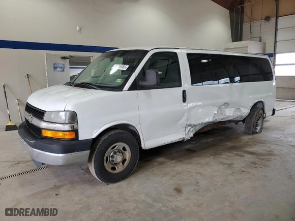2009 Chevrolet Express Passenger with VIN 1GAHG39K091164479, listed as a Copart auction lot 51215085 with 155,435 mi miles and Salvage Title. Bid and sale history available at carsss.com. Image 1.