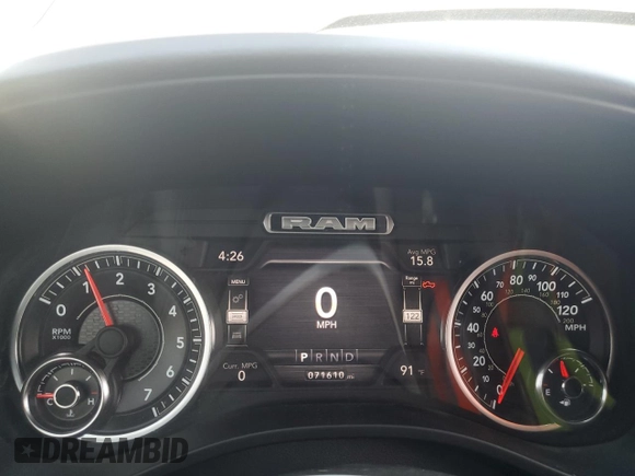 2020 Ram 1500 Big Horn with VIN 1C6SRFFT7LN103207, listed as a Copart auction lot 55208895 with 71,610 mi miles and Salvage title. Bid and sale history available at DreamBid. Image 9.