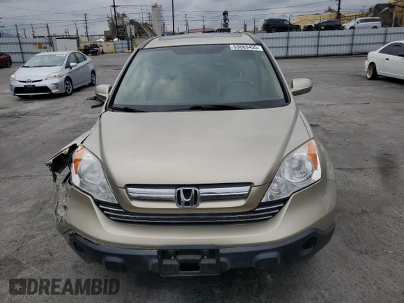 2008 Honda CR-V EX-L with VIN JHLRE38708C024792, listed as a Copart auction lot 53663435 with 47,576 mi miles and Salvage Title. Bid and sale history available at carsss.com. Image 5.