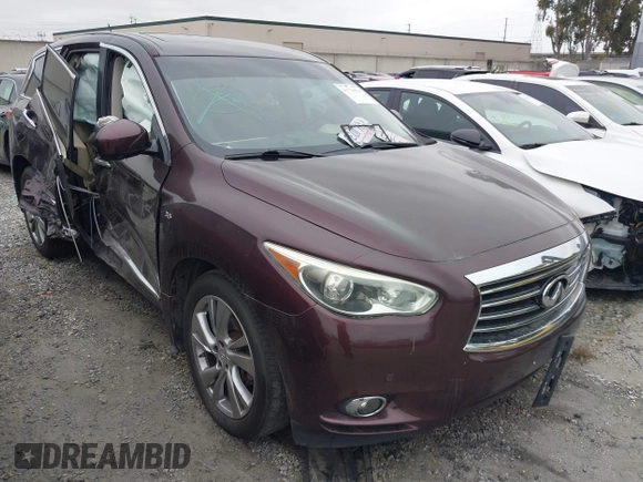 2015 Infiniti QX60 with VIN 5N1AL0MM3FC502870, listed as a IAAI auction lot 41734954 with 117,455 mi miles. Bid and sale history available at carsss.com. Image 1.