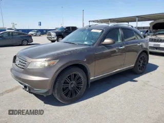 2008 Infiniti FX z VIN JNRAS08W38X203278, wystawiony jako Copart lot #57710405 z przebiegiem 168 007 mil mil oraz Szkoda całkowita • Salvage title. Historia ofert i sprzedaży dostępna na DreamBid. Obrazek 1.