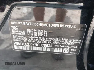 2022 BMW 7 Series 750i xDrive с VIN WBA7U2C0XNCH39635, выставлен на аукционе IAAI как лот 42182523 с пробегом Не указан миль и . История ставок и продаж доступна на DreamBid. Изображение 9.