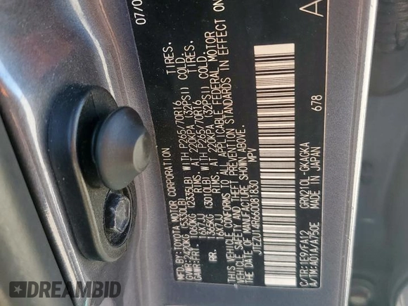 2006 Toyota 4Runner SR5 with VIN JTEZU14R660081830, listed as a Copart auction lot 48825955 with 271,180 mi miles and Clean Title. Bid and sale history available at DreamBid. Image 12.