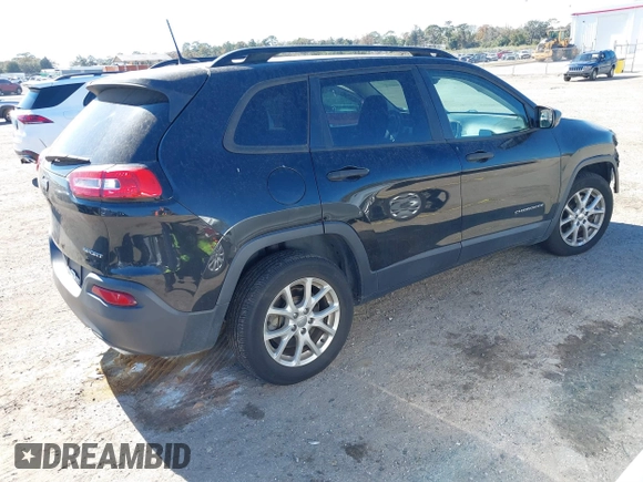 2016 Jeep Cherokee Sport with VIN 1C4PJLAS5GW376259, listed as a IAAI auction lot 41287458 with 92,075 mi miles and . Bid and sale history available at DreamBid. Image 4.