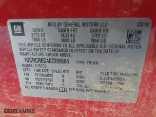 2014 Chevrolet Silverado 1500 LT with VIN 1GCRCREC4EZ260684, listed as a IAAI auction lot 41340248 with 156,612 mi miles. Bid and sale history available at carsss.com. Image 9.
