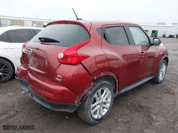 2013 Nissan Juke S with VIN JN8AF5MR8DT204854, listed as a IAAI auction lot 41146087 with 165,829 mi miles. Bid and sale history available at carsss.com. Image 4.