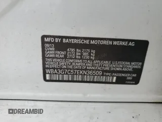 2014 BMW 3 Series 328i xDrive with VIN WBA3G7C57EKN36509, listed as a Copart auction lot 56784925 with 86,792 mi miles and Salvage title. Bid and sale history available at DreamBid. Image 12.
