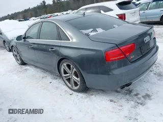 2014 Audi S8 with VIN WAUD2AFD8EN011752, listed as a IAAI auction lot 41556173 with 115,648 mi miles. Bid and sale history available at carsss.com. Image 3.
