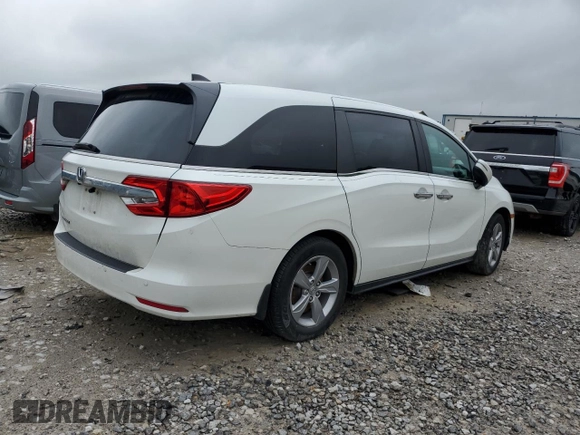 2020 Honda Odyssey EX-L with VIN 5FNRL6H76LB064052, listed as a Copart auction lot 53358455 with 58,167 mi miles and Salvage Title. Bid and sale history available at carsss.com. Image 3.