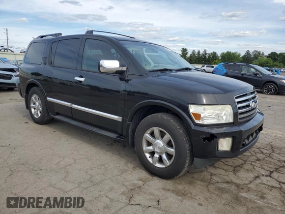 2007 Infiniti QX56 with VIN 5N3AA08C57N803676, listed as a Copart auction lot 60159054 with 216,320 mi miles and Salvage Title. Bid and sale history available at carsss.com. Image 4.