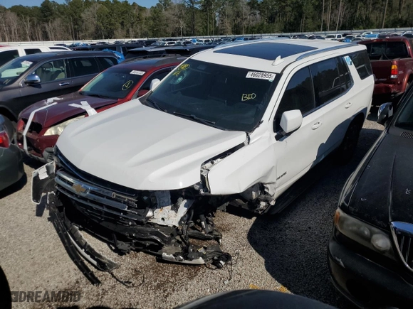 2022 Chevrolet Tahoe LT with VIN 1GNSCNKD6NR308118, listed as a Copart auction lot 46028955 with 49,763 mi miles and Salvage Title. Bid and sale history available at carsss.com. Image 1.