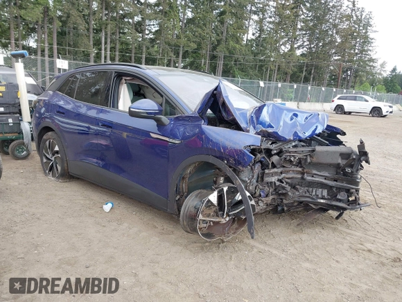 2022 Volkswagen ID.4 Pro S z VIN WVGGNPE26NP036269, wystawiony jako IAAI lot #42279904 z przebiegiem 43 959 mil mil oraz . Historia ofert i sprzedaży dostępna na DreamBid. Obrazek 1.