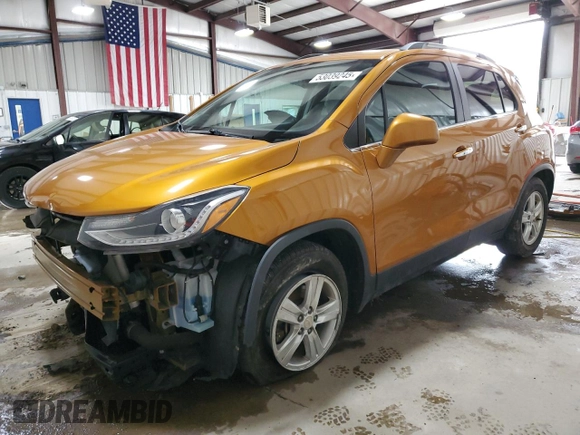 2017 Chevrolet Trax LT with VIN 3GNCJLSB1HL182680, listed as a Copart auction lot 53039245 with 0 mi miles and Salvage Title. Bid and sale history available at carsss.com. Image 1.