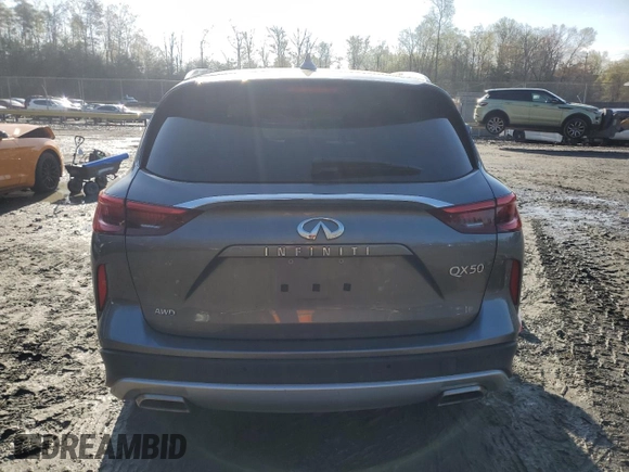 2021 Infiniti QX50 Essential with VIN 3PCAJ5CB8MF103010, listed as a Copart auction lot 52017245 with 49,726 mi miles and Salvage title. Bid and sale history available at DreamBid. Image 6.