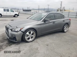 2016 Infiniti Q50 3.0t Premium with VIN JN1EV7APXGM305863, listed as a Copart auction lot 54168845 with 104,543 mi miles and Salvage Title. Bid and sale history available at carsss.com. Image 1.