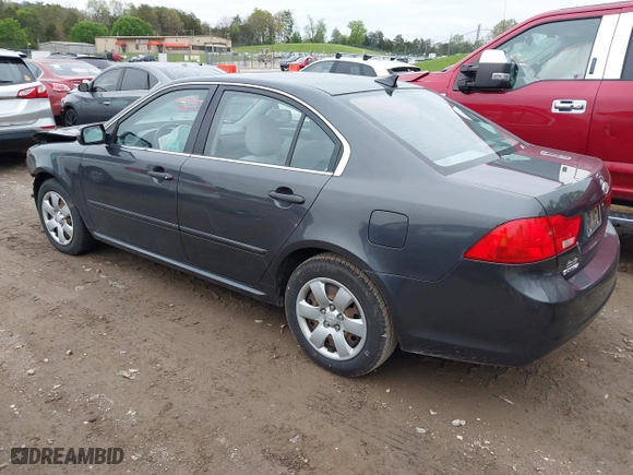 2010 Kia Optima LX with VIN KNAGG4A82A5394267, listed as a IAAI auction lot 41955386 with 134,912 mi miles. Bid and sale history available at carsss.com. Image 3.