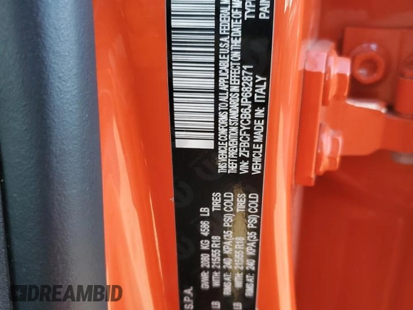 2018 FIAT 500X Trekking z VIN ZFBCFYCB6JP682871, wystawiony jako Copart lot #82798284 z przebiegiem 67 764 mil mil oraz Szkody całkowita. Historia ofert i sprzedaży dostępna na DreamBid. Obrazek 14.
