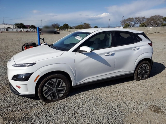 2023 Hyundai Kona Electric SE with VIN KM8K23AG5PU169302, listed as a Copart auction lot 51847785 with 12,722 mi miles and Salvage Title. Bid and sale history available at carsss.com. Image 1.