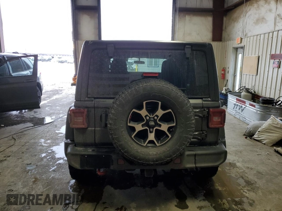 2021 Jeep Wrangler Unlimited Rubicon with VIN 1C4HJXFNXMW732523, listed as a Copart auction lot 40781314 with 23,535 mi miles and Salvage title. Bid and sale history available at DreamBid. Image 6.