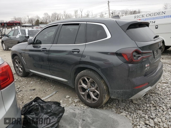 2023 BMW X3 xDrive30i with VIN 5UX53DP04P9N51157, listed as a Copart auction lot 48352945 with Not Provided miles and Salvage Title. Bid and sale history available at DreamBid. Image 2.