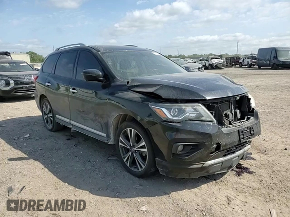 2020 Nissan Pathfinder Platinum with VIN 5N1DR2DM8LC593296, listed as a Copart auction lot 53353255 with 92,232 mi miles and Salvage title. Bid and sale history available at DreamBid. Image 12.