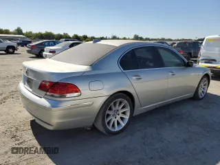 2006 BMW 7 Series 750i with VIN WBAHL83566DT03671, listed as a Copart auction lot 64324505 with 154,418 mi miles and Clean title. Bid and sale history available at DreamBid. Image 3.