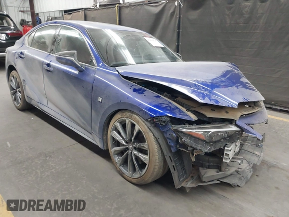 2023 Lexus IS 350 F Sport with VIN JTHGZ1B27P5065495, listed as a IAAI auction lot 42034397 with 24,445 mi miles and . Bid and sale history available at DreamBid. Image 1.