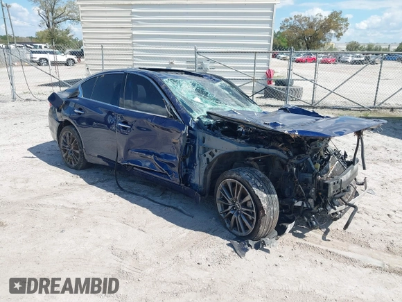 2016 Infiniti Q50 Red Sport 400 with VIN JN1FV7AR9GM451838, listed as a IAAI auction lot 41679235 with Not Provided miles and . Bid and sale history available at DreamBid. Image 1.
