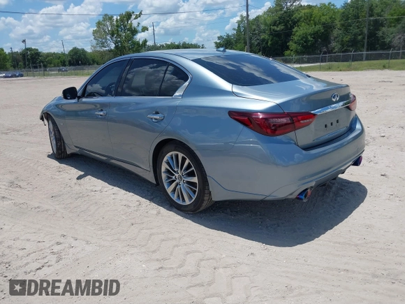 2018 Infiniti Q50 3.0t LUXE with VIN JN1EV7AP1JM361018, listed as a IAAI auction lot 39463706 with 45,648 mi miles. Bid and sale history available at carsss.com. Image 3.