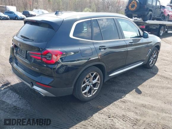 2022 BMW X3 xDrive30i with VIN 5UX53DP00N9K52214, listed as a IAAI auction lot 42031394 with 36,967 mi miles and . Bid and sale history available at DreamBid. Image 4.
