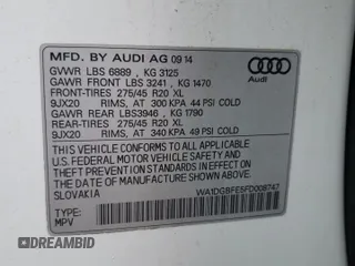2015 Audi Q7 3.0T S line Prestige with VIN WA1DGBFE5FD008747, listed as a Copart auction lot 53045665 with 76,971 mi miles and Salvage Title. Bid and sale history available at carsss.com. Image 13.