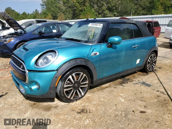 2021 MINI Convertible Cooper S z VIN WMWWJ5C09M3N24913, wystawiony jako Copart lot #76499074 z przebiegiem 53 119 mil mil oraz Nie do naprawy • Non repairable. Historia ofert i sprzedaży dostępna na DreamBid. Obrazek 1.