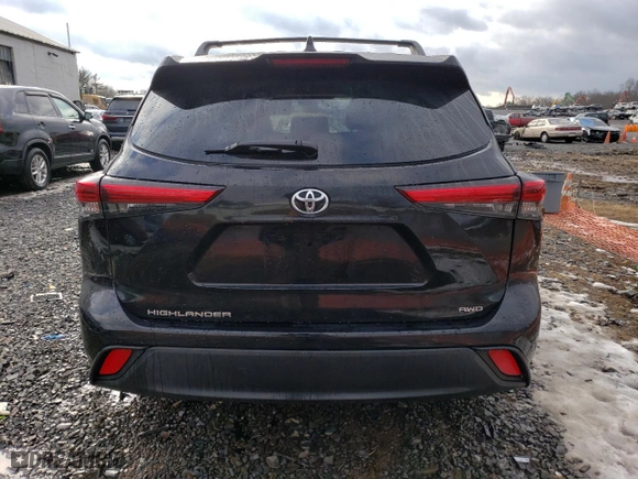2021 Toyota Highlander L with VIN 5TDCZRBH7MS124411, listed as a Copart auction lot 44860965 with 47,504 mi miles and Salvage Title. Bid and sale history available at carsss.com. Image 6.