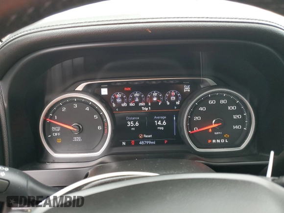2020 Chevrolet Silverado 1500 LTZ with VIN 1GCUYGEL8LZ216409, listed as a Copart auction lot 43725745 with 48,799 mi miles and Salvage Title. Bid and sale history available at DreamBid. Image 9.