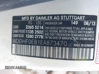 2014 Mercedes-Benz E-Class E 250 BlueTEC Luxury with VIN WDDHF0EB1EA873470, listed as a IAAI auction lot 41406978 with 98,515 mi miles. Bid and sale history available at carsss.com. Image 9.