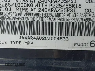 2012 Mitsubishi Outlander Sport SE with VIN JA4AR4AU2CZ004533, listed as a IAAI auction lot 41822155 with 227,478 mi miles. Bid and sale history available at carsss.com. Image 9.