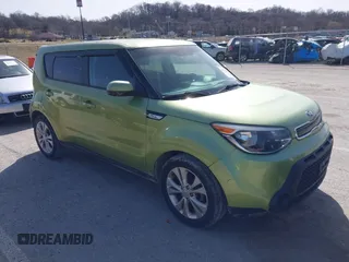 2015 Kia Soul + with VIN KNDJP3A52F7789764, listed as a IAAI auction lot 41728283 with 136,085 mi miles. Bid and sale history available at carsss.com. Image 1.
