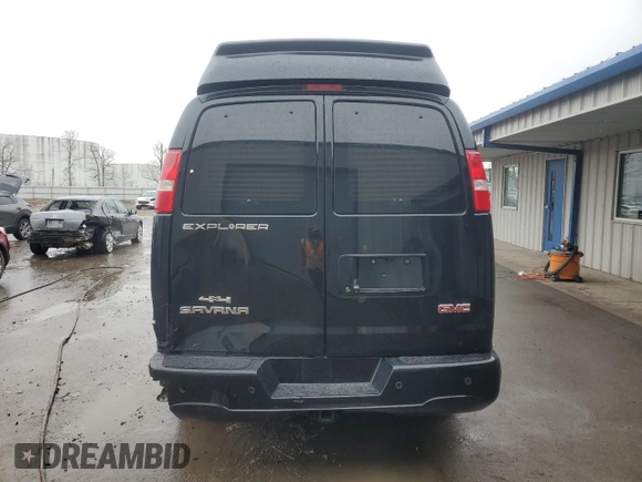 2018 GMC Savana Cargo Van with VIN 1GTW7BFG5J1160683, listed as a Copart auction lot 53020075 with 81,359 mi miles and Salvage Title. Bid and sale history available at carsss.com. Image 6.